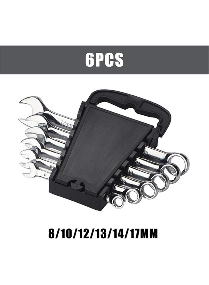 GGOOT Hardware Tool 6/8/10/12 Pcs Ratchet Wrench Set Adjustable Gears Spanner Universal Torx Key Double Head Combination Hand Tools (Color : 6pcs) - Image 2