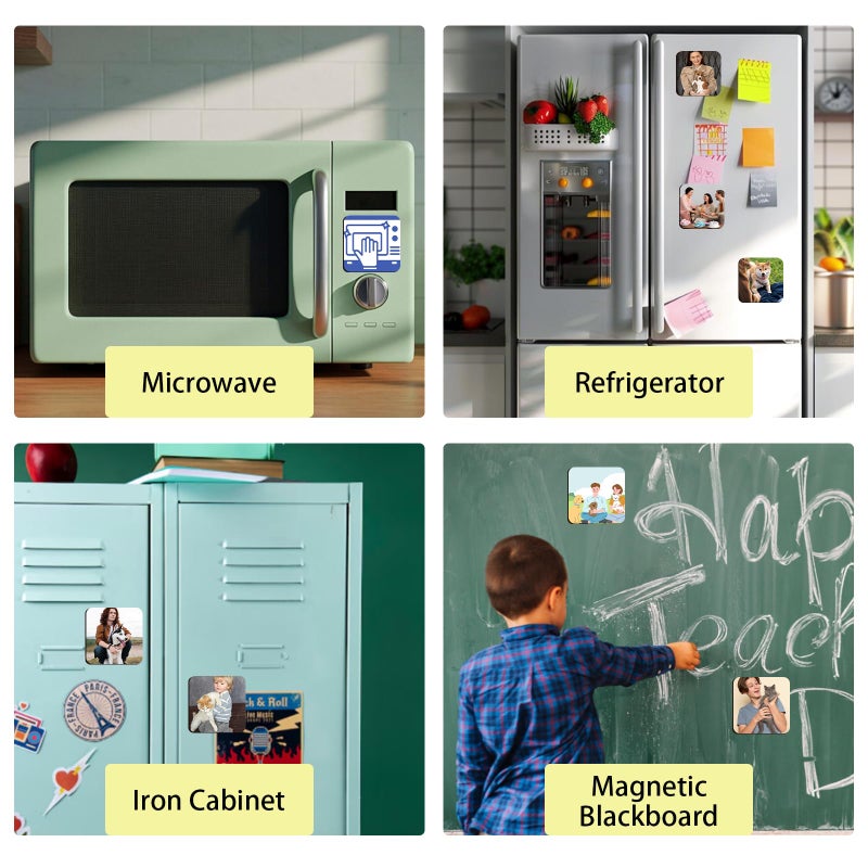 UJL 80Pcs Sublimation Magnets Blanks Square Refrigerator Fridge Magnets Blank Set 3Ã—3 40Pcs MDF Sublimation Blanks with 40Pcs Soft Magnet for DIY Crafts - Image 4