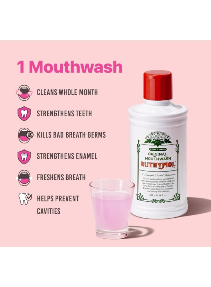 Euthymol Mouth Wash Mild Mint 500ml - Image 3