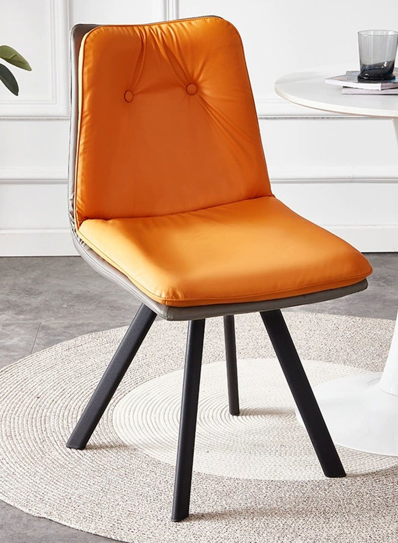 ايكي ايك كرسي طعام، كرسي عصري مريح بمسند ظهر من طبقتين وأرجل معدنية، كراسي استرخاء لغرفة المعيشة أو المطبخ أو المكتب - Image 1