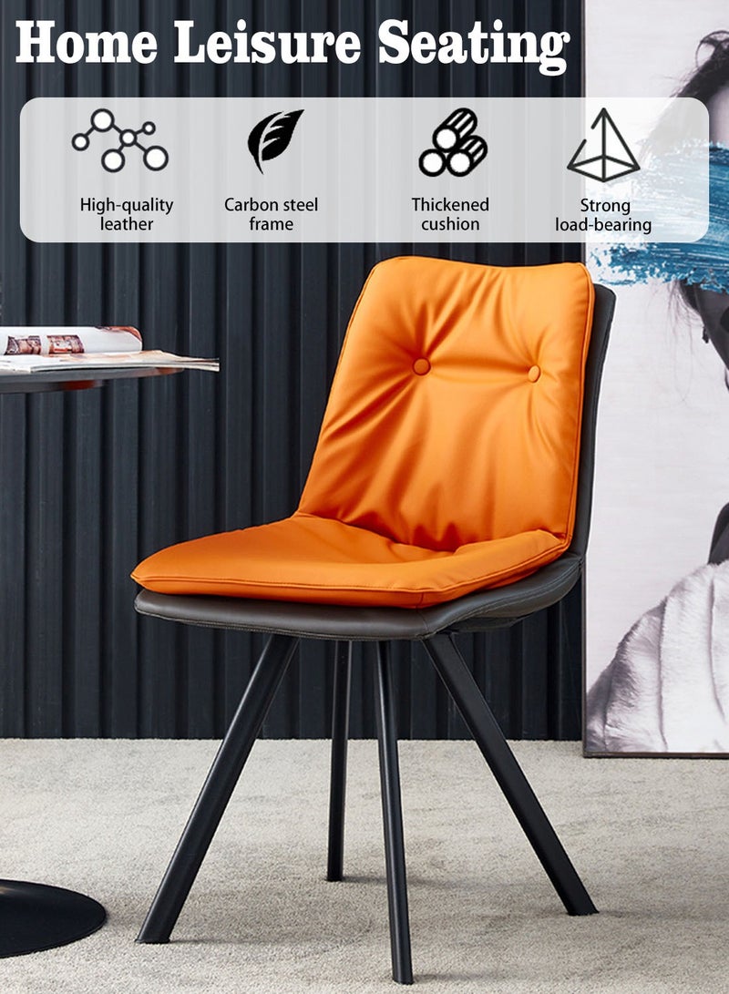 ايكي ايك كرسي طعام، كرسي عصري مريح بمسند ظهر من طبقتين وأرجل معدنية، كراسي استرخاء لغرفة المعيشة أو المطبخ أو المكتب - Image 2