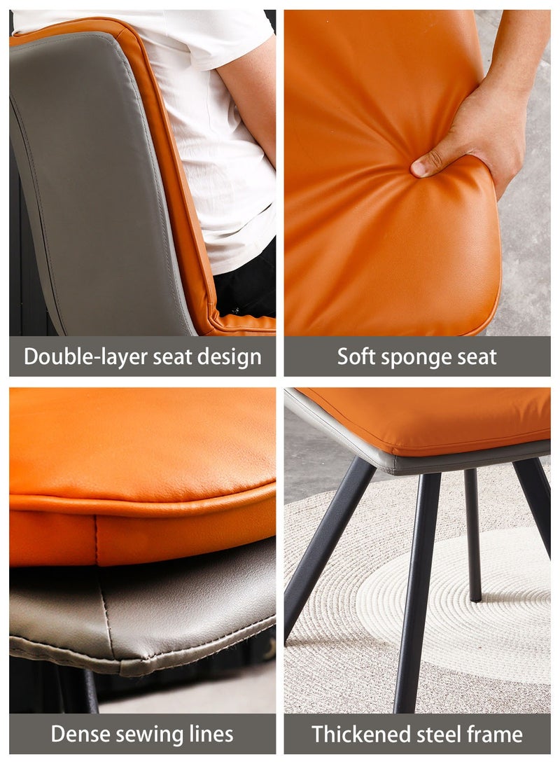 ايكي ايك كرسي طعام، كرسي عصري مريح بمسند ظهر من طبقتين وأرجل معدنية، كراسي استرخاء لغرفة المعيشة أو المطبخ أو المكتب - Image 4