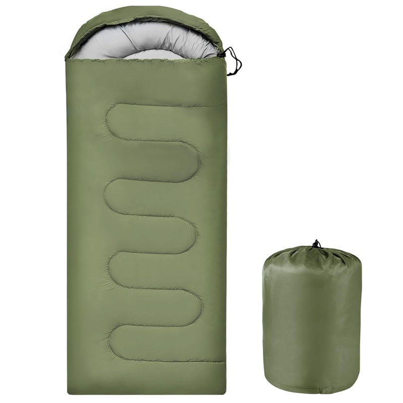 OBTANIM Sleeping Bags Portable Waterproof Camping Sleeping Bag for Adults Kids 4 Seasons Cold Weather or Warm Backpacking Hiking Travel Indoor Outdoor Use (Green) - Image 1