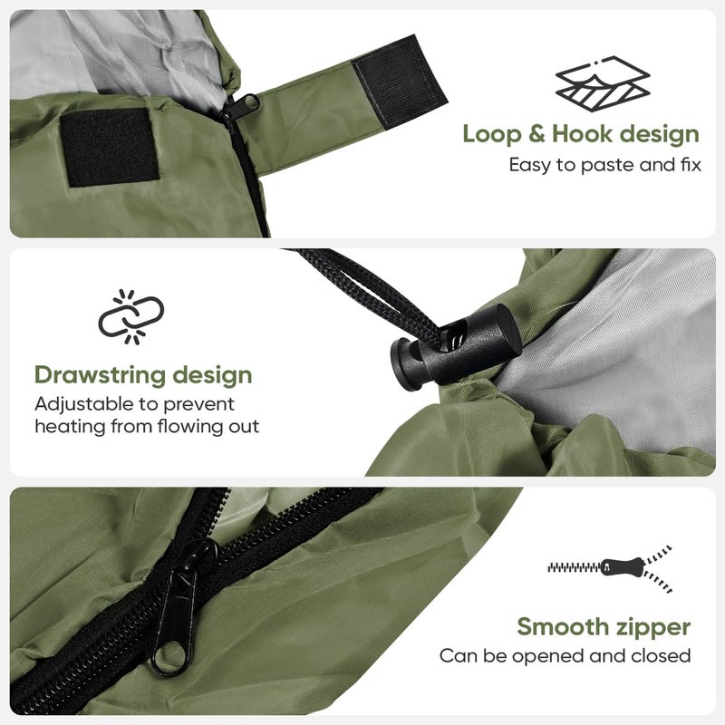 OBTANIM Sleeping Bags Portable Waterproof Camping Sleeping Bag for Adults Kids 4 Seasons Cold Weather or Warm Backpacking Hiking Travel Indoor Outdoor Use (Green) - Image 3