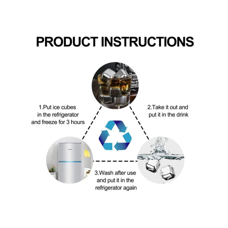 SOLARAE Creative Stainless Steel Ice Cube, Reusable Cooling Metal Ice Grains for Drinks, No-Dilution Not-melt Cooling Fast Cooler Drinks Cube - Image 4