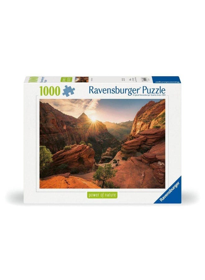 Ravensburger Power of Nature Zion Canyon USA Jigsaw Puzzle Set (1000 Pieces) - Image 1