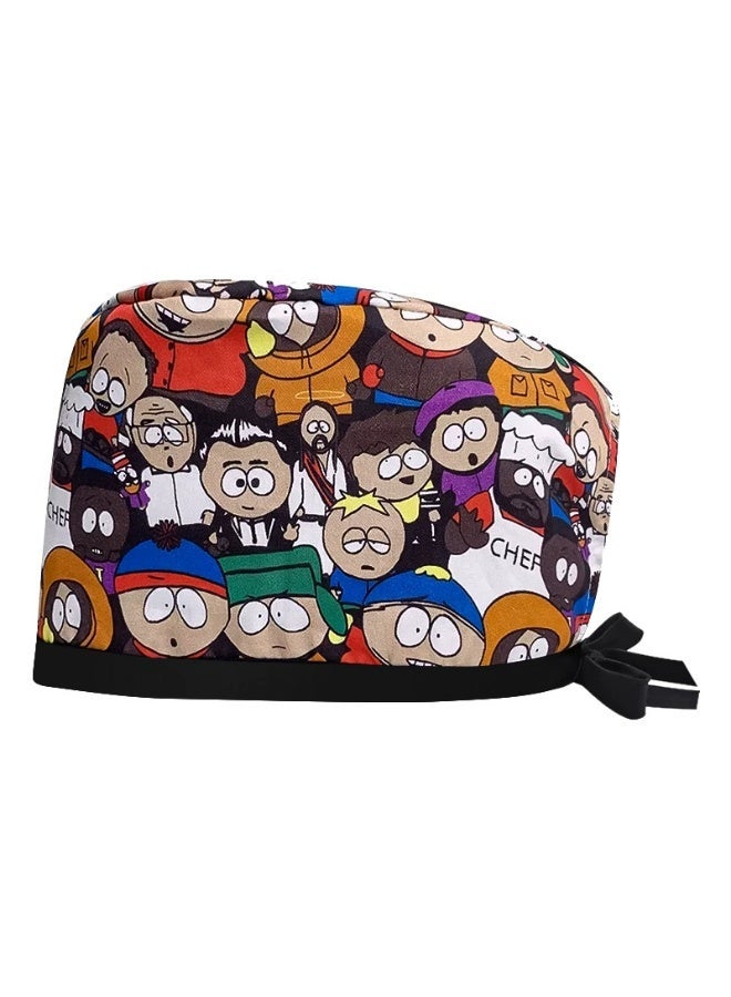 Cotton Printed Surgical Cap Strap Adjustable Medical Work Cap