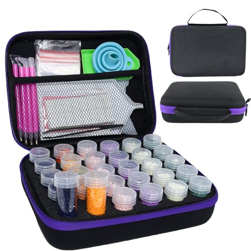 LEIYULY 30 Slots Storage Container for Diamond Art Kits with Diamond Art pens Tools and Portable Bead Storage Boxes Diamond Art Storage Case and Diamond Art Storage Case - Image 1