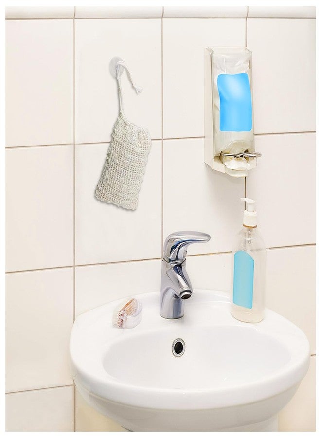 Feelorna Soap Saver Bag, Soap Bag Soft for Shower, Exfoliating Mesh Soaps Saver Pouch Bags for Facial Body Cleansing Foaming (3.5''x5.5'', Beige with Suction Cups) - Image 4