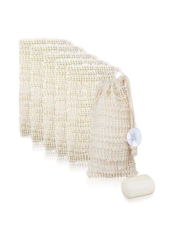 Feelorna Soap Saver Bag, Soap Bag Soft for Shower, Exfoliating Mesh Soaps Saver Pouch Bags for Facial Body Cleansing Foaming (3.5''x5.5'', Beige with Suction Cups) - Image 1