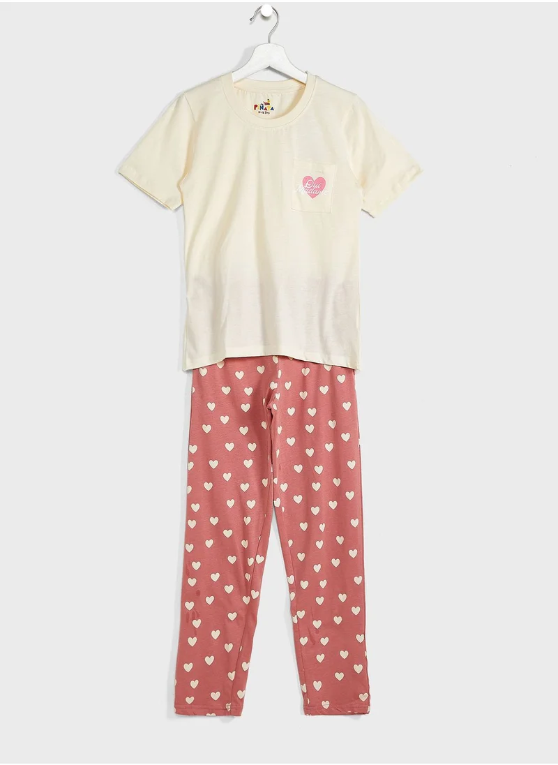 Pinata Oui Madam Heart Printed Pj Set