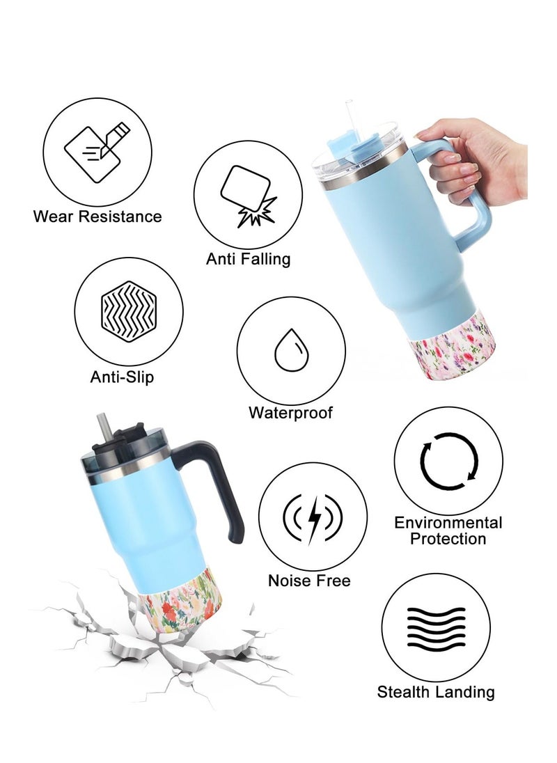 Generic - Silicone Boot Tumbler Bottom Protector, for Stanley Quencher Adventure 40oz & Stanley IceFlow, 20oz 30oz & Hydro Flask Water Bottle 12-24oz Cup Boot Sleeve Cover, Made of Food Grade Material (2 Pcs) - Image 1