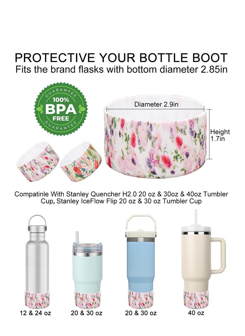 Generic - Silicone Boot Tumbler Bottom Protector, for Stanley Quencher Adventure 40oz & Stanley IceFlow, 20oz 30oz & Hydro Flask Water Bottle 12-24oz Cup Boot Sleeve Cover, Made of Food Grade Material (2 Pcs) - Image 1