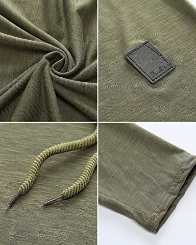 Lexiart Mens Fashion Athletic Hoodies Sport Sweatshirt Solid Color Fleece Pullover Green 2XL - Image 5