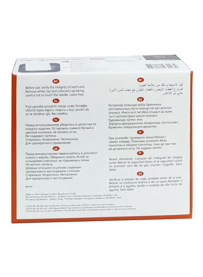 BD Micro-Fine + Insulin Syringe 30G X 8 Mm 0.5 Ml 100'S - Image 2