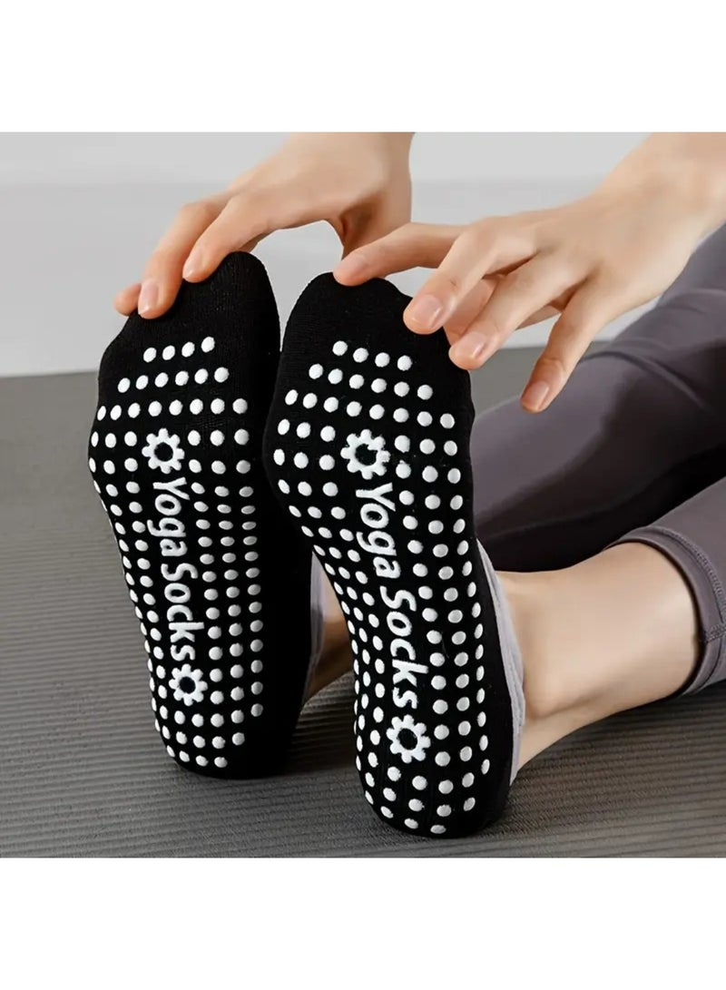 ZedForce 3 Pairs Non-Slip Yoga Socks with Cross Straps – Grip Socks for Women & Men, Pilates, Barre, Dance, Gym & Indoor Workouts – Anti-Skid Silicone Sole, Breathable Cotton - Image 2