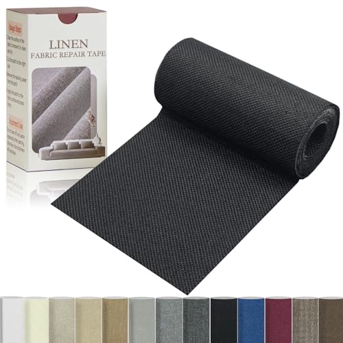 Gheeidau Linen Repair Tape 4x70 Inch SelfAdhesive Couch Patch Repair Fabric Patch for FurnitureSofasCushionChairsBagsLinen GoodsBlack - Image 1