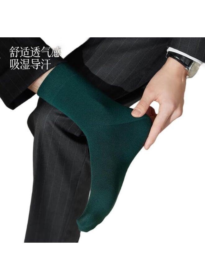 Zjzue 100% Cotton Men'S Spring And Summer Pure Cotton Plant Antibacterial Odor-Resistant Breathable Business Socks - Image 1