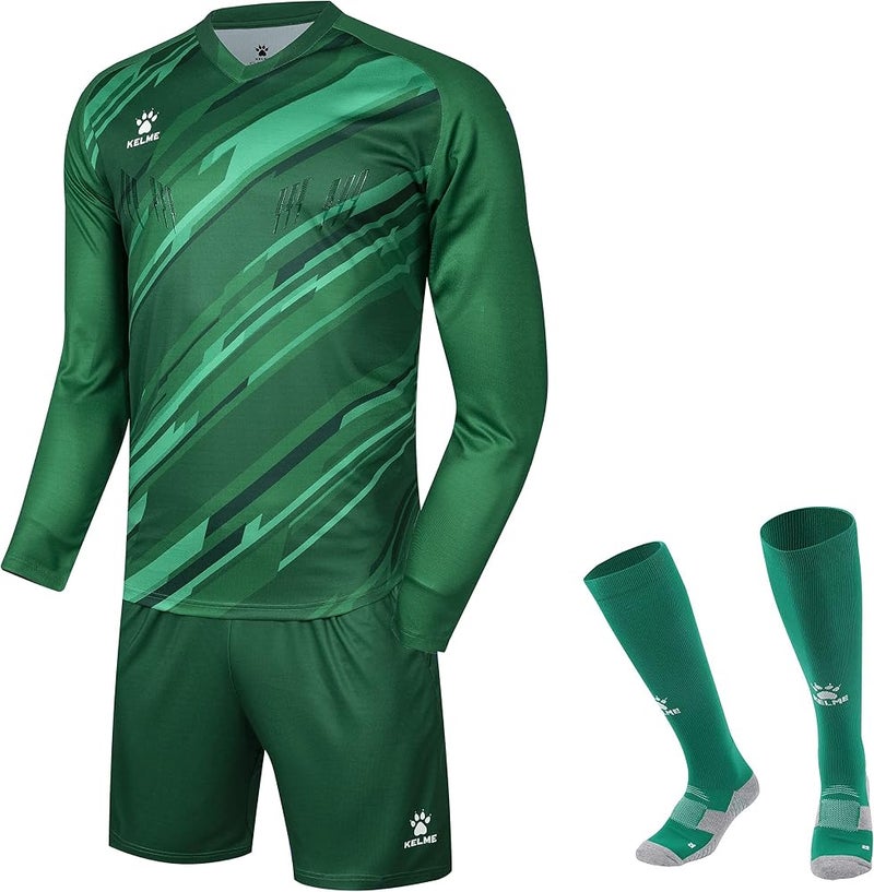 KELME Soccer Goalkeeper Jersey Pro Set Uniform - Padded Goalkeeper Shirt Shorts Socks - Men's Goalie Jersey Adults Kids - Image 1