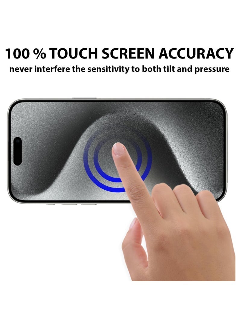 Screen protector compatible with iPhone 15 Pro Max 5G Matte Screen Protector Anti-Glare Anti-Fingerprint 3D Touch Easy Install,[Gaming] Matte Finish Surface ceramic film (NOT Glass) - Image 3
