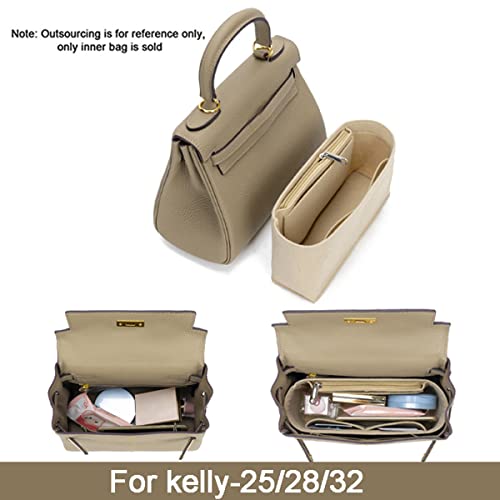Lckaey for Handbags Kelly 32 organizer Purse Organizer insert1011Beige-L - Image 3