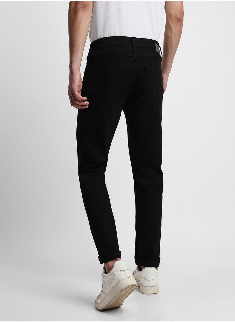 Dennis Lingo Straight Fit Black Men's Jeans with Button & Zip Closure (Cotton Poly Stretch)  - Image 5