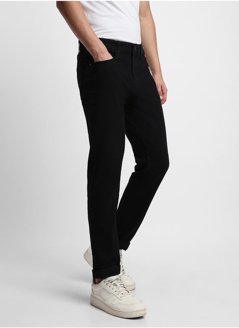 Dennis Lingo Straight Fit Black Men's Jeans with Button & Zip Closure (Cotton Poly Stretch)  - Image 3