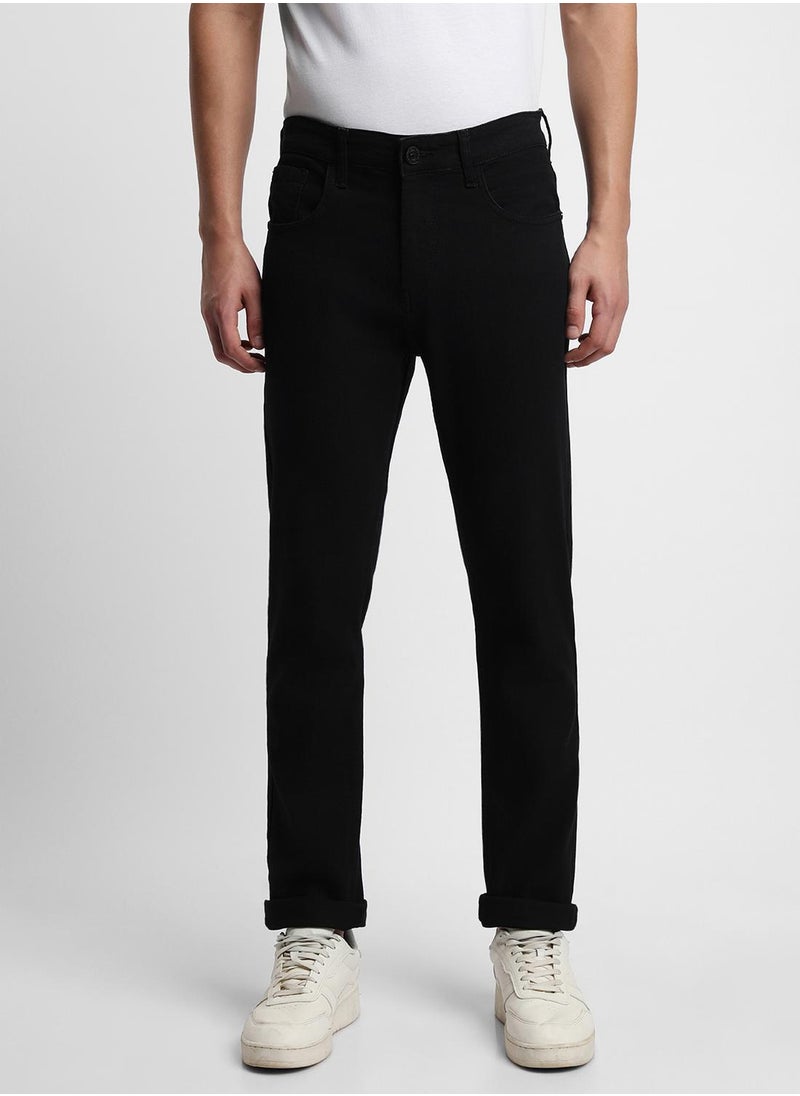 Dennis Lingo Straight Fit Black Men's Jeans with Button & Zip Closure (Cotton Poly Stretch)  - Image 2