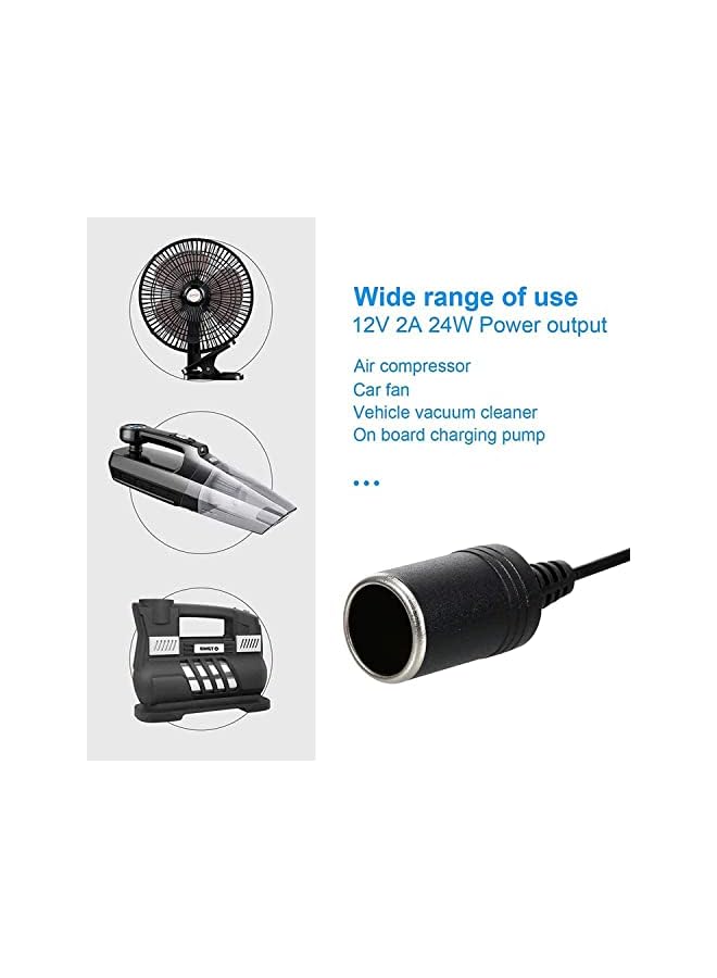 promass 12V 2A 24W Power Supply Adapter with Car Lighter Socket, AC 100V-240V to DC 12V 2A Voltage Transformer UK Plug Wall Plug Amp Converter AC to DC Switching Power Adapter - Image 2