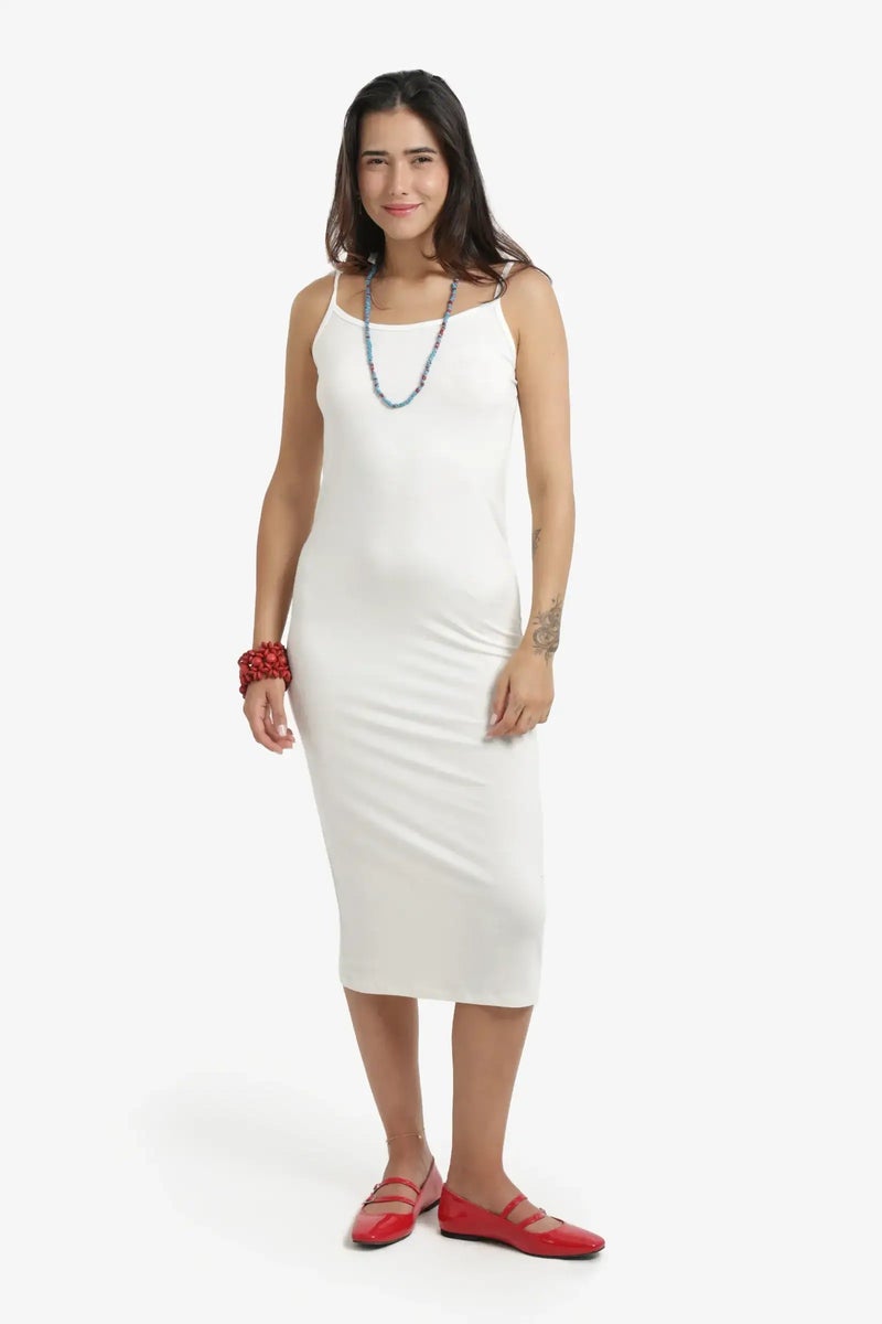 Carina Plain Slim Fit Midi Dress - Image 1