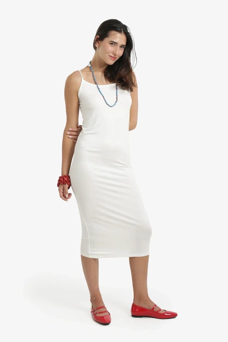Carina Plain Slim Fit Midi Dress - Image 3