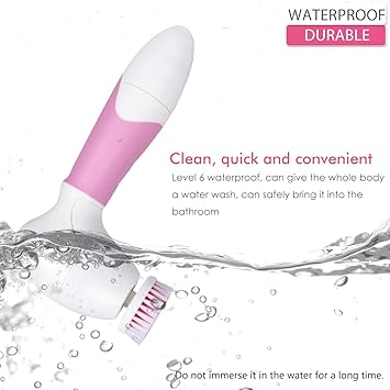 Cnaier Facial brush Waterproof Facial Cleansing brush Body and Face Skin Cleansing with 9 Brush Heads for Deep Cleansing Gentle Exfoliating and Removing Blackhead - Image 5