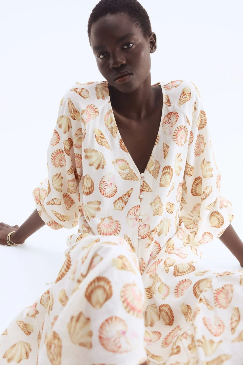 H&M Tie-belt crêpe dress