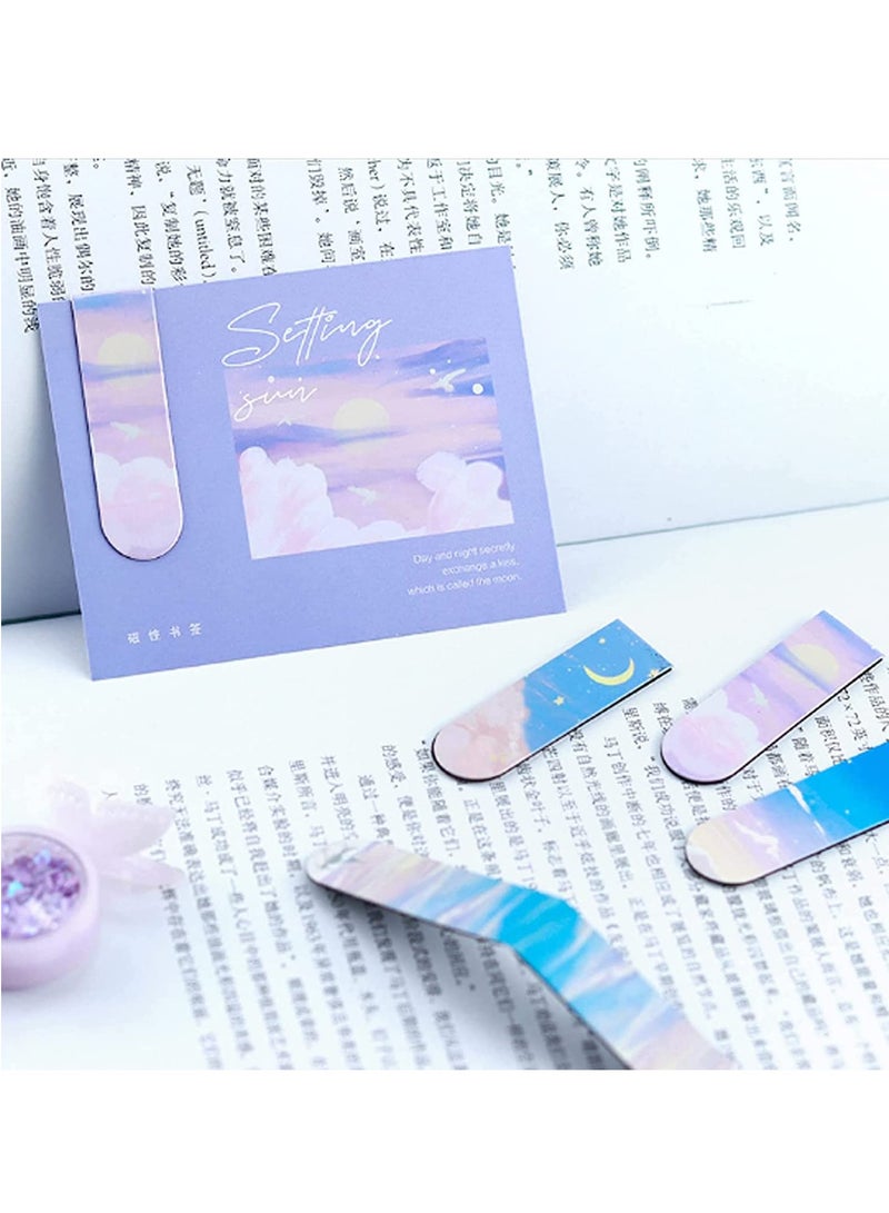 8 Pieces Magnet Magnetic Bookmarks, Backplane Included, Page Markers, Magnetic Page Clips Bookmark, Starry Sky Oil Painting, Personalized Bookmark, for Students Teachers, Office Supplies - Image 4