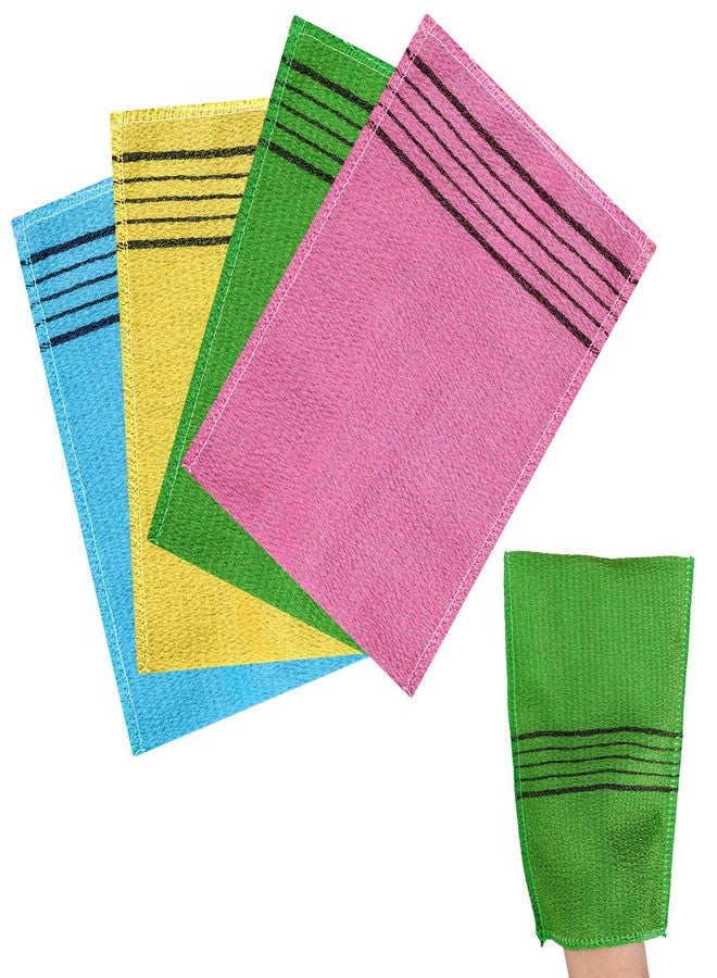 Yookat Korean Exfoliating Mitt 4PCS Exfoliating Gloves Body Scrubber Large Korean Washcloth Exfoliating for Korean Spa at Home Dead Skin Remover - Image 1