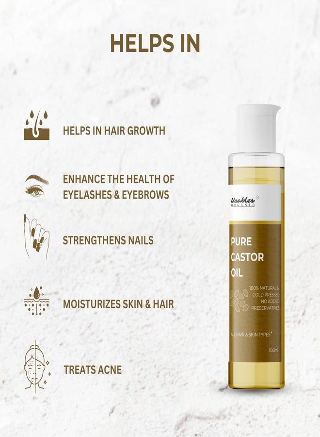 Usables ORGANIC Cold Pressed Castor Oil for Hair Growth Skin Care Moisturising Dry Skin Nails Skin Eyelashes- 100% Natural, 200ml - Image 4