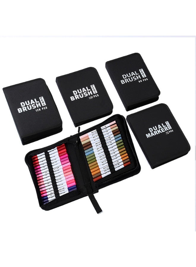 Children's water-based dual head watercolor pen, washable soft head, student art specific brush, hook and line pen, 72 color set - Image 3