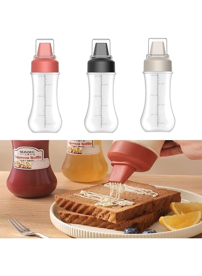 WSEYZ Porous Squeeze Bottle Condiment Bottles Hot Sauce Dispenser Refillable Five Hole Container with Lid Squirt Bottle Sauce Dispenser Ketchup Bottle Multipurpose Kitchen Tools Set of 1