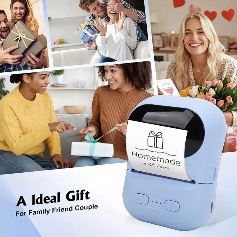 VBESTLIFE Mini Portable Thermal Printer Print Pod, Inkless Bluetooth Label Maker Machine for DIY Crafts, Journaling, Office & Home Use (Blue) - Image 5