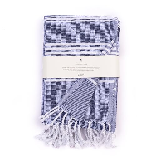 HABER Bath Towel Cotton, Ultra Soft & Highly Absorbent, Quick Dry Lightweight Luxury Towel for Bathroom, Spa & Travel-Blue (Pack of 1, Large Size 76x 152cm, Summer Friendly, Fast Drying) - Image 1