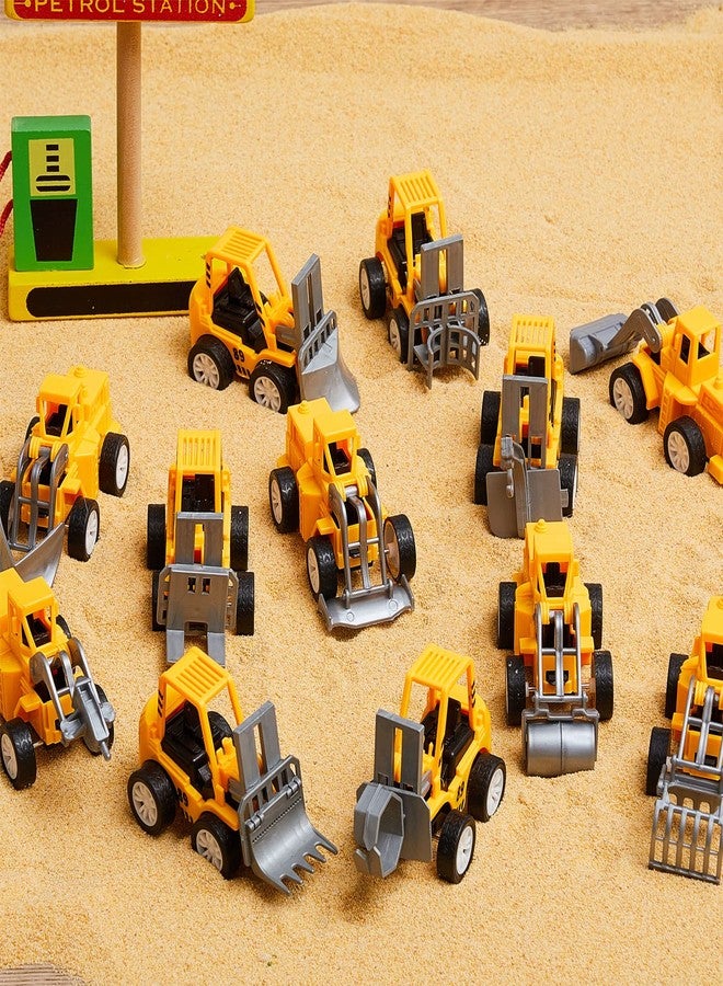 Sosation 12 Pcs Construction Engineering Trucks Small Digger Truck Toys Pull Back Vehicles Mini Excavator Toys Car Set for Kids Birthday Party Favors Boys Girls Gifts Cake Stocking Stuffers - Image 4