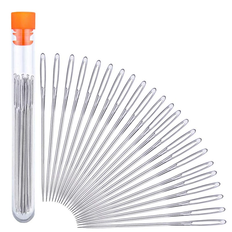 23 PCS Large Eye Sewing Needles 236in Sewing Sharp Needles Leather Embroidery Thread Needle Stainless Steel Yarn Knitting Needle with a 33in Plastic Bottle