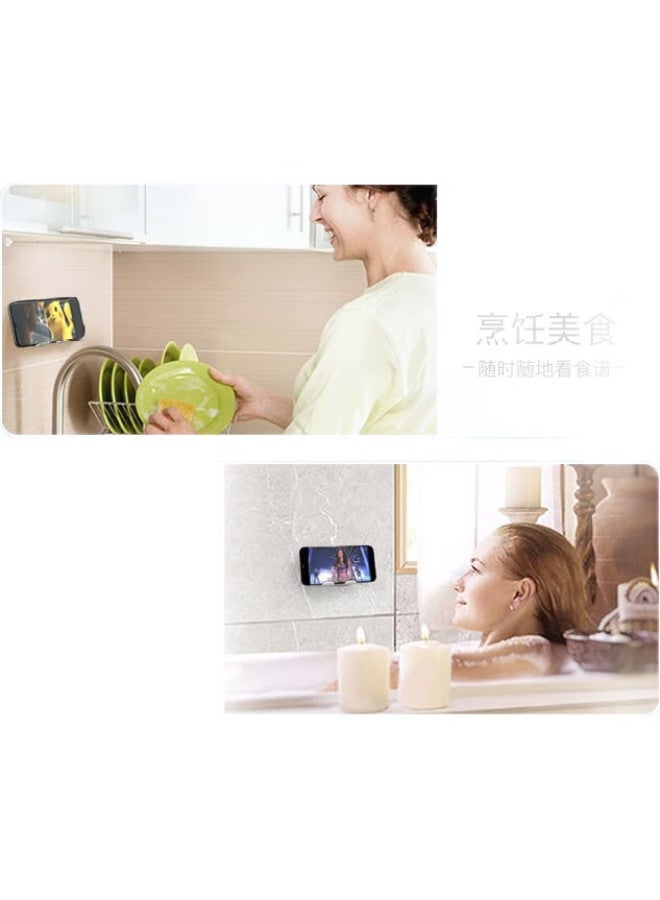 Zitai Wall-Mounted Phone Holder For Bedroom Bedside, Bathroom, Kitchen, Toilet, Wall-Mounted, No Drilling Required, Adhesive Support Bracket Base For Phones And Tablets, Universal, White - Image 1