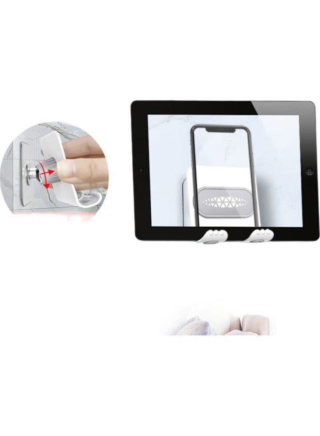 Zitai Wall-Mounted Phone Holder For Bedroom Bedside, Bathroom, Kitchen, Toilet, Wall-Mounted, No Drilling Required, Adhesive Support Bracket Base For Phones And Tablets, Universal, White - Image 2