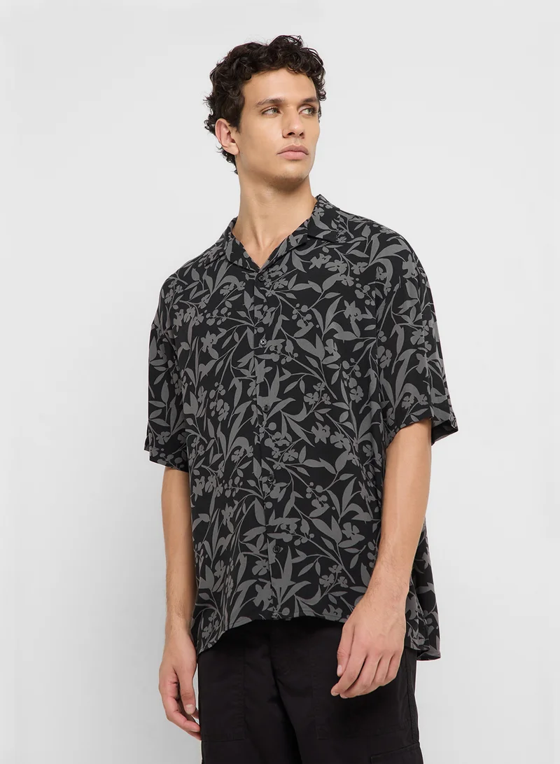 JACK & JONES JJJEFF MONOCHROME RESORT SHIRT SS