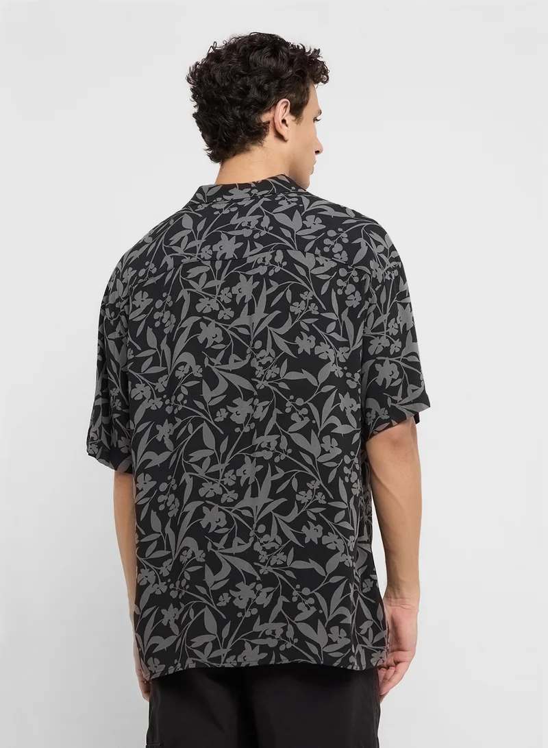 JACK & JONES JJJEFF MONOCHROME RESORT SHIRT SS