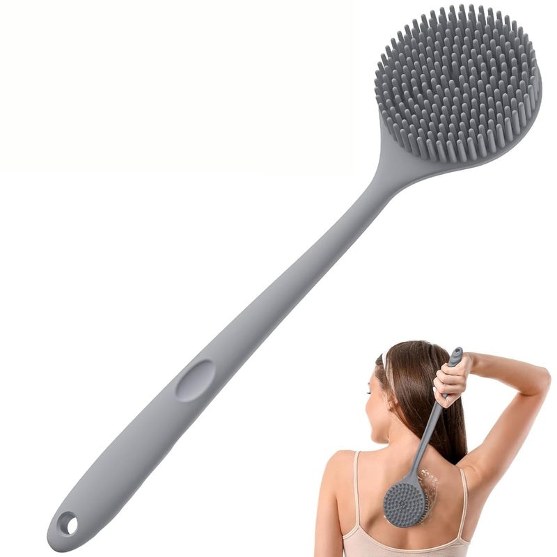 PADAR Soft Silicone Back Scrubber Shower Bath Body Brush with Long Handle, BPA-Free, Hypoallergenic, Eco-Friendly(Silicone Bath Brush)(Multicolor) - Image 1