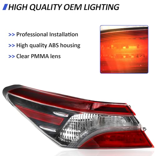 LEAVAN Left outer Tail Light Fit for 2021 2022 2023 Toyota Camry LE/SE/TRD, Halogen Tail Lamp Assembly Replacement (Driver Side) - Image 5