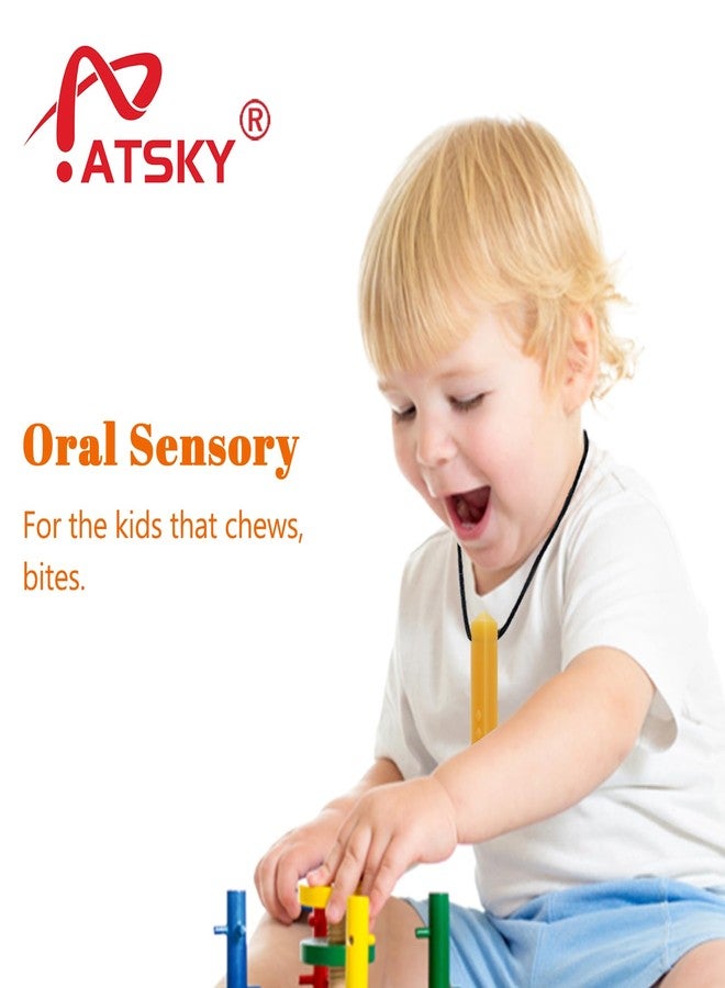 Atsky Chewy Necklace Sensory, Chew Necklaces for Sensory Kids with ADHD, SPD, Autism, Silicone Chew Toys for Adult Reduce Chewing Anxiety Fidget - Image 3
