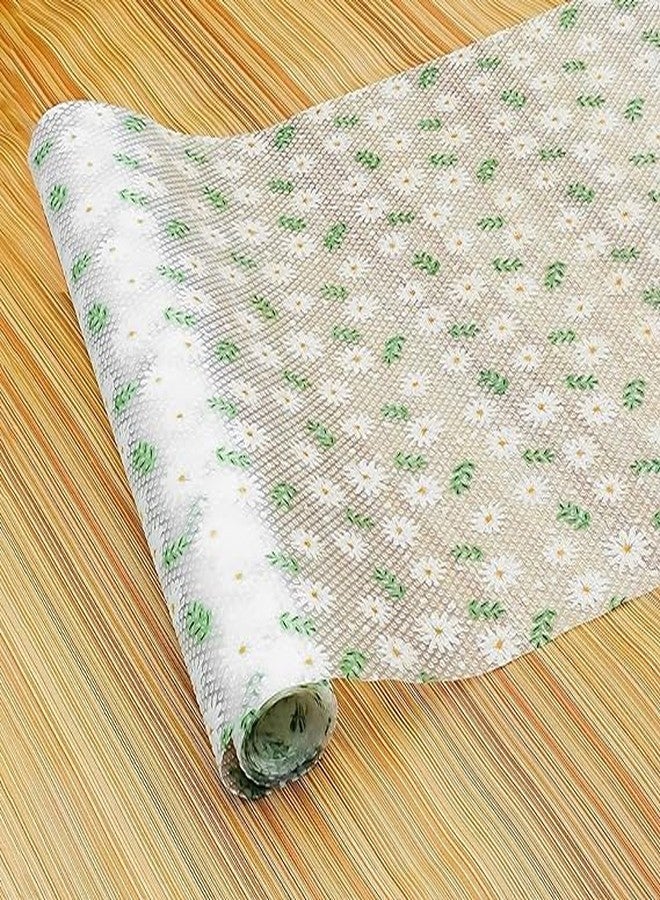 HaRvic Kitchen Drawer Fridge mat Flower Design PVC mat Shelf Rectangular Roll Mat PVC Anti-Skid Wardrobe Kitchen Drawer Shelf Mat Table Mat EVA Kitchen Cabinet Shelf Mat (45X100) - Image 2